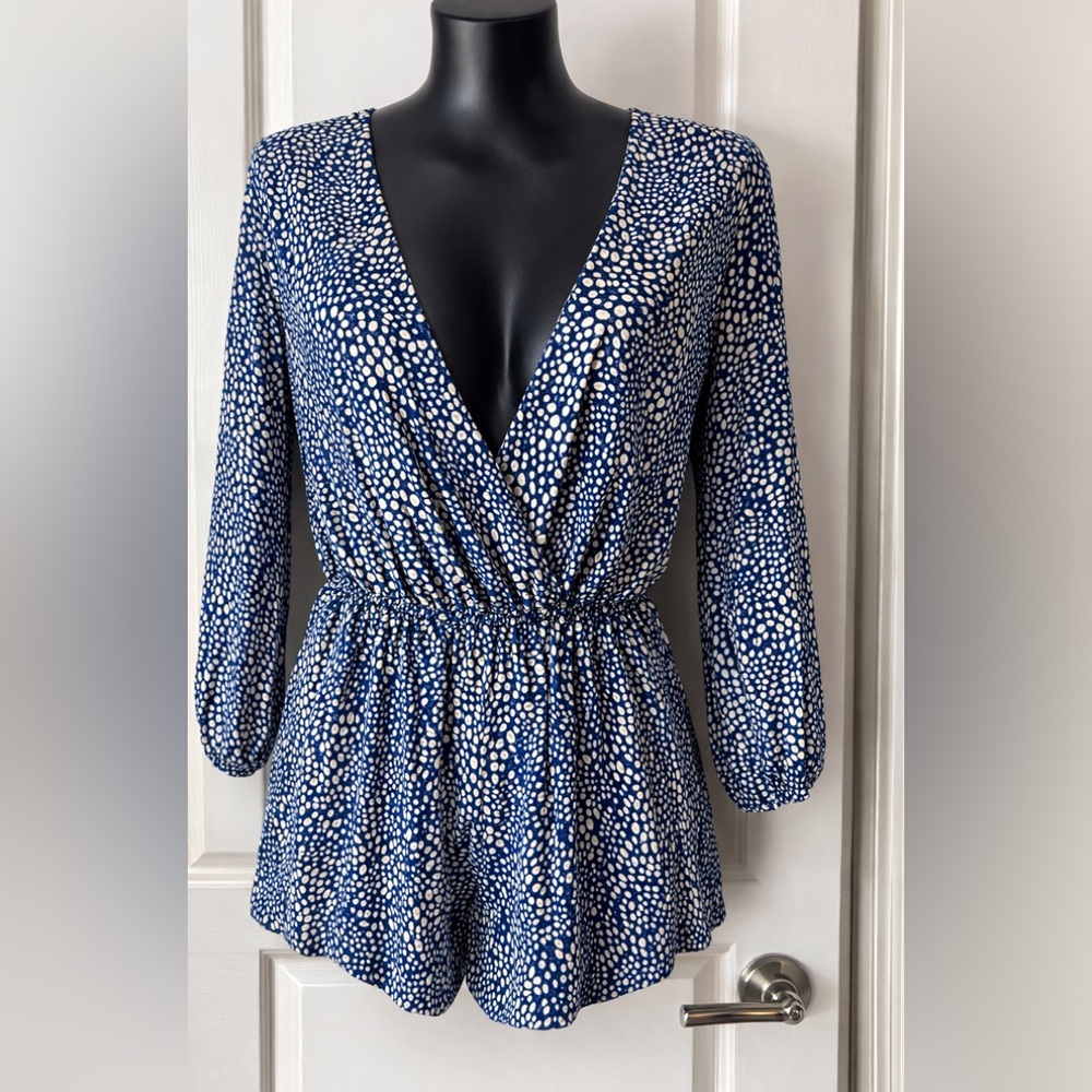 🟣 Ann & Grace Blue And Yellow Romper Size M